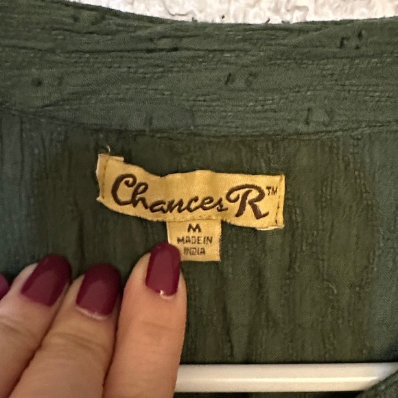 Green Ruffled Short Sleeve Dress - Picture 2 of 3